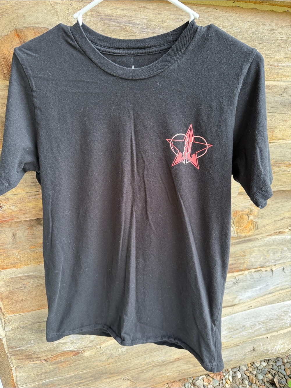 Jeffree Star Black Tee with Small Pink-Red Accent